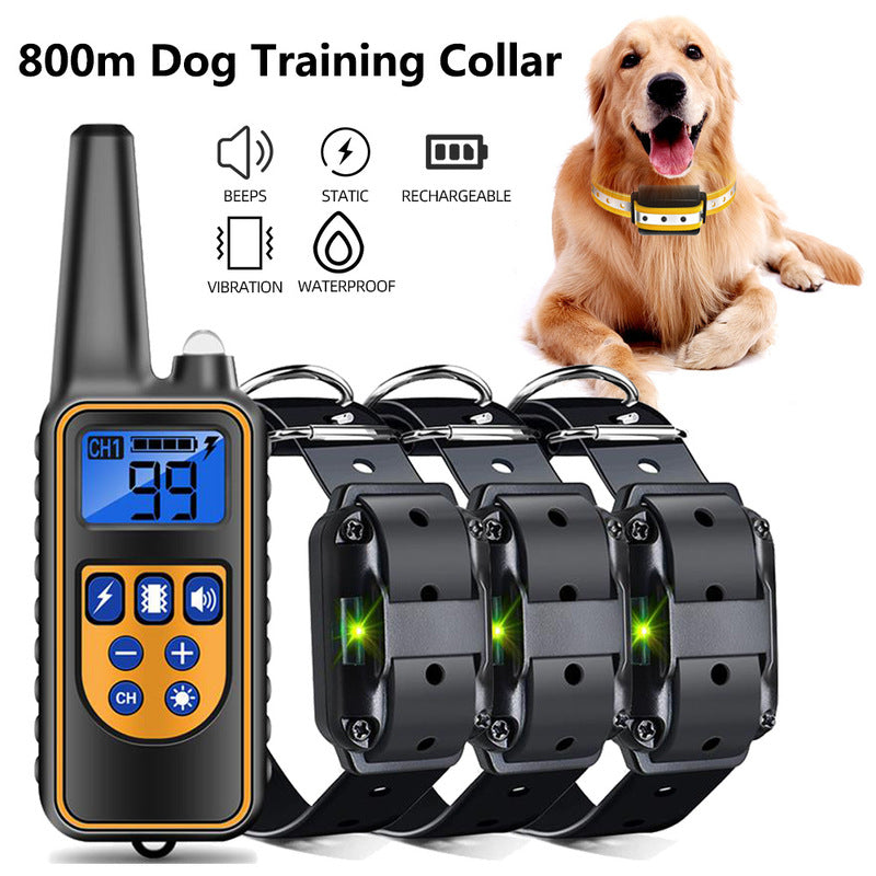 Dog Bark Control Collar Shock Vibration Training Device Rechargeable