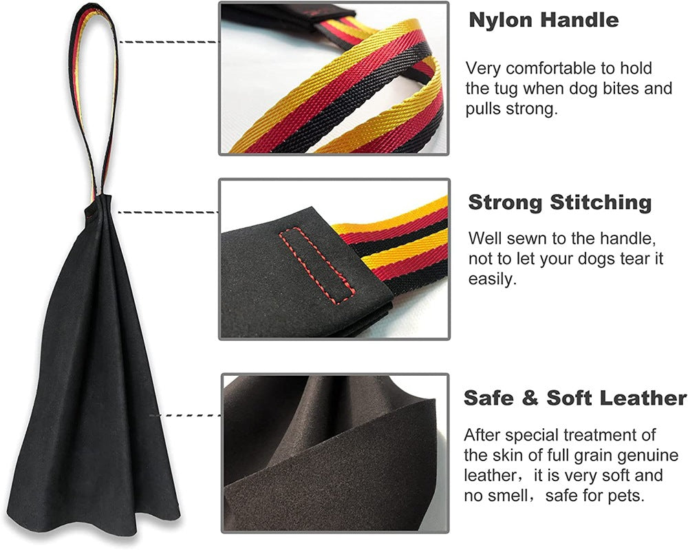 Crazy Horse Dog Bite Cloth Cowhide Training Toy Durable