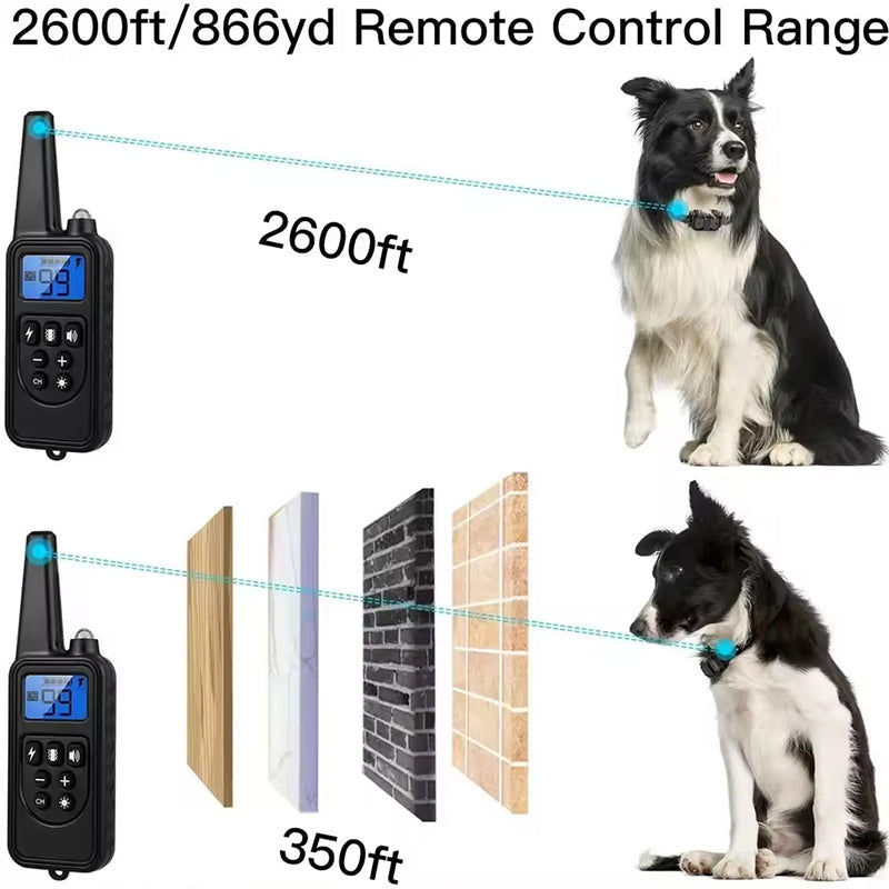 Dog Bark Control Collar Shock Vibration Training Device Rechargeable