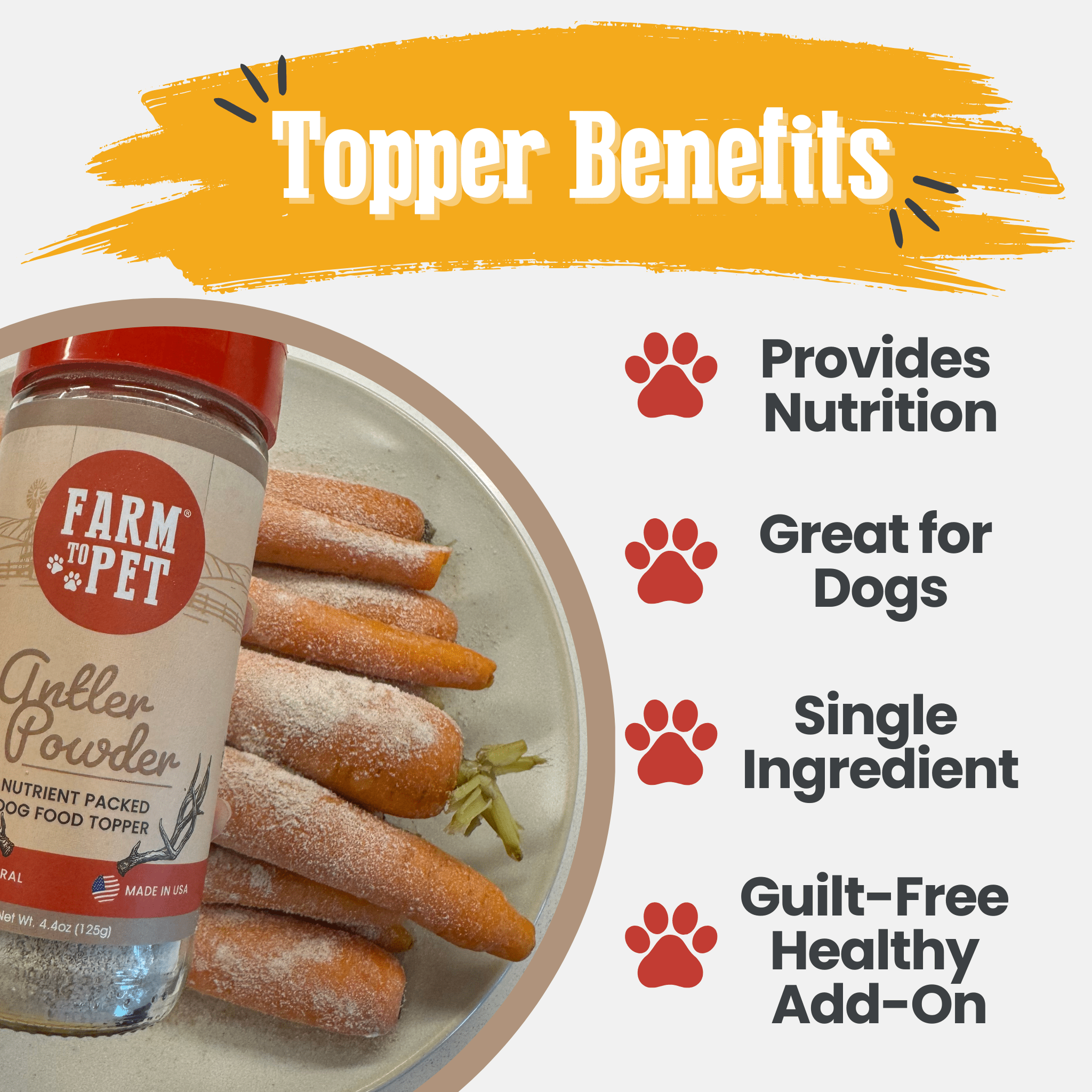 Antler Powder Dog Food Topper Nutritional Supplement for Pets