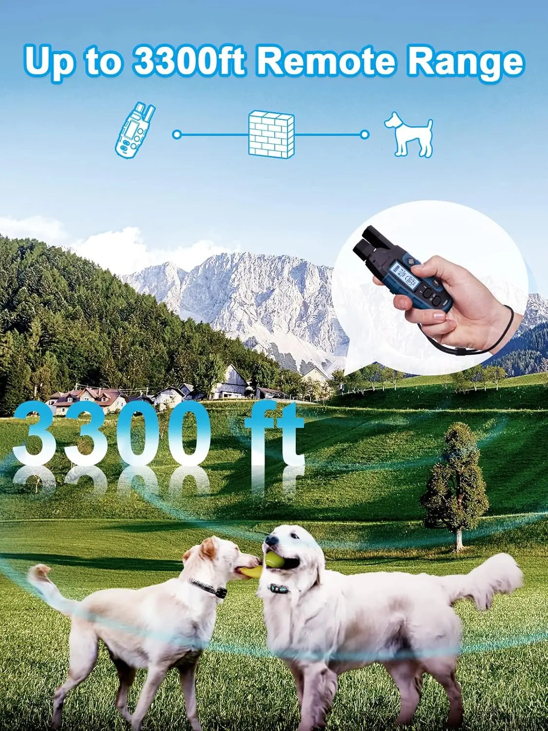 Remote Dog Training Collar for Two Dogs Waterproof Rechargeable