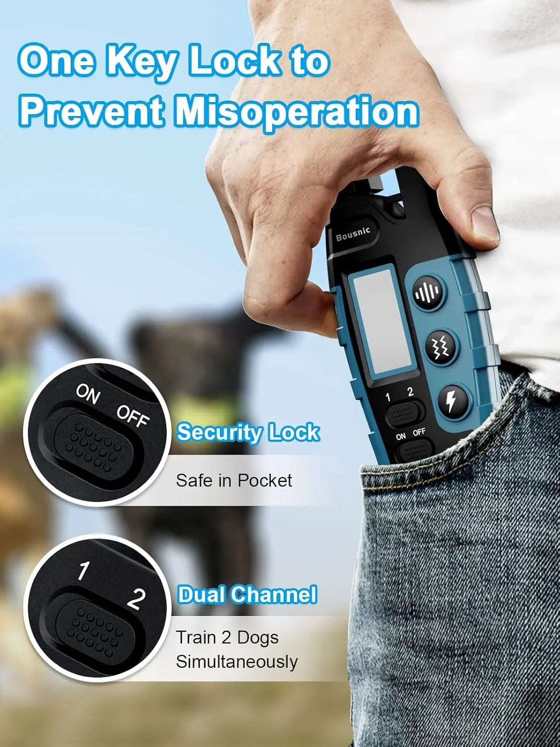 Remote Dog Training Collar for Two Dogs Waterproof Rechargeable