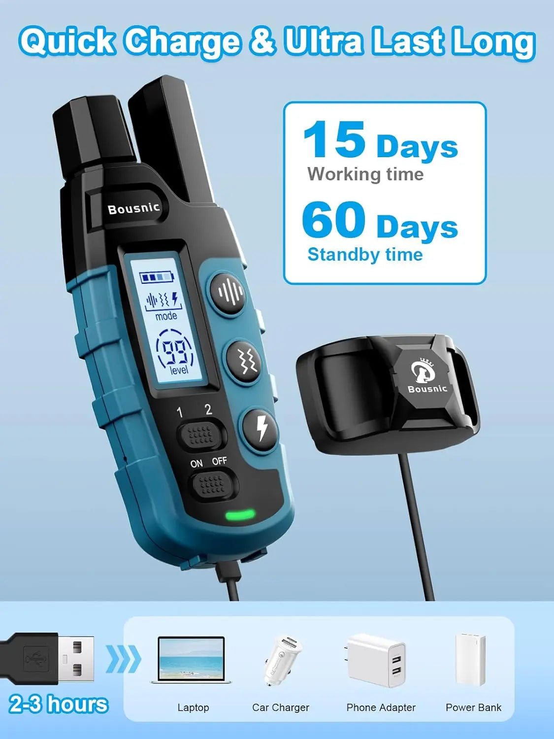 Remote Dog Training Collar for Two Dogs Waterproof Rechargeable