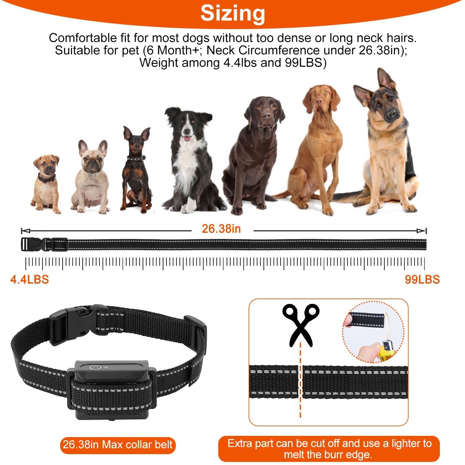 Long Range Dog Training Collar Waterproof Beep Vibration Shock
