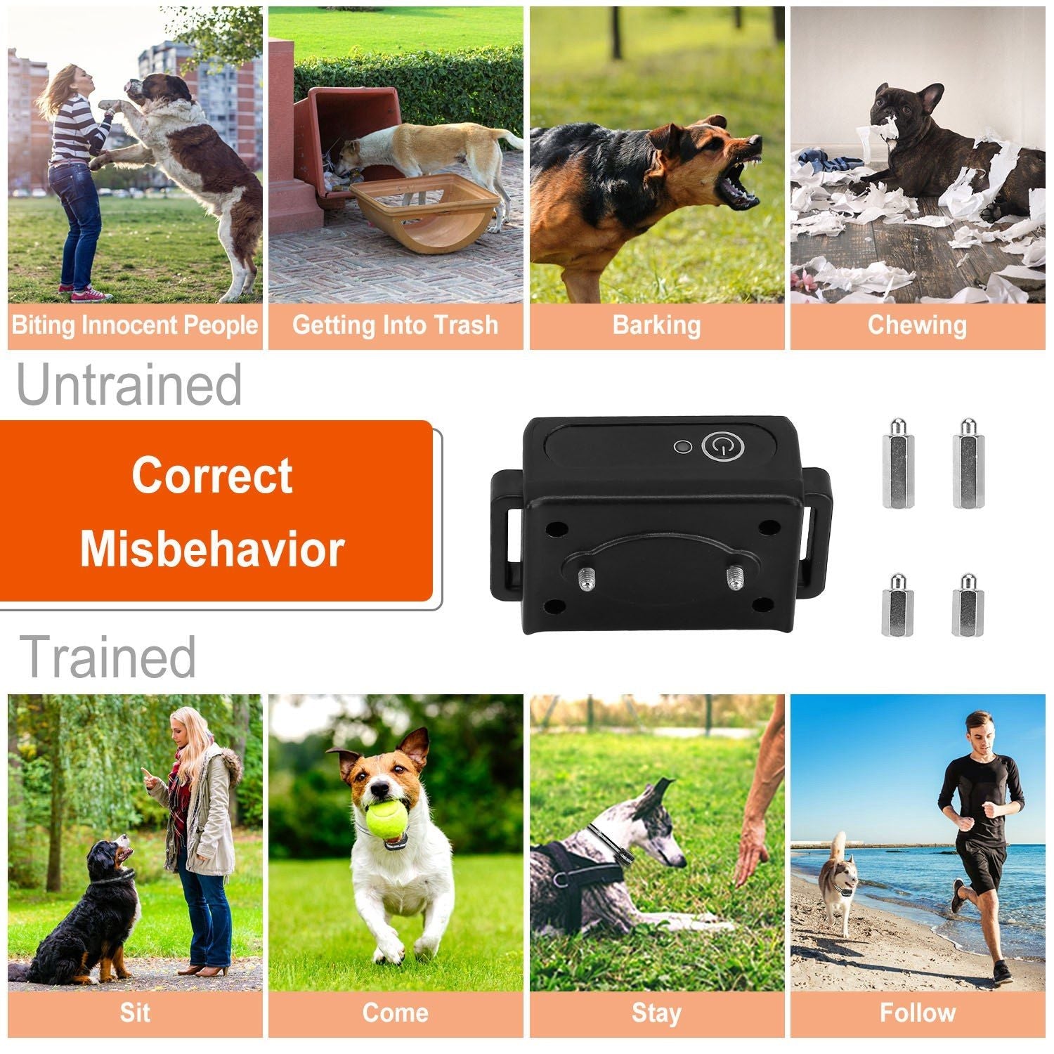 Long Range Dog Training Collar Waterproof Beep Vibration Shock