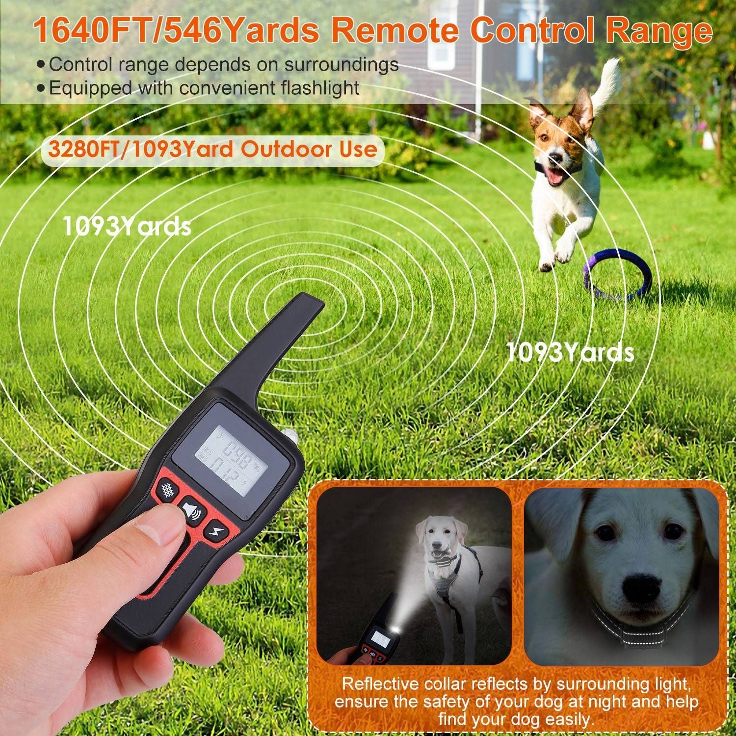Long Range Dog Training Collar Waterproof Beep Vibration Shock