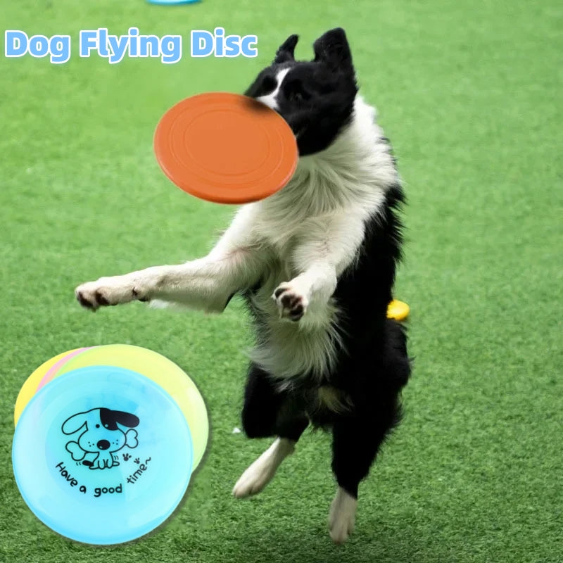 Silicone Flying Disc Dog Toy Durable Chew Interactive Training