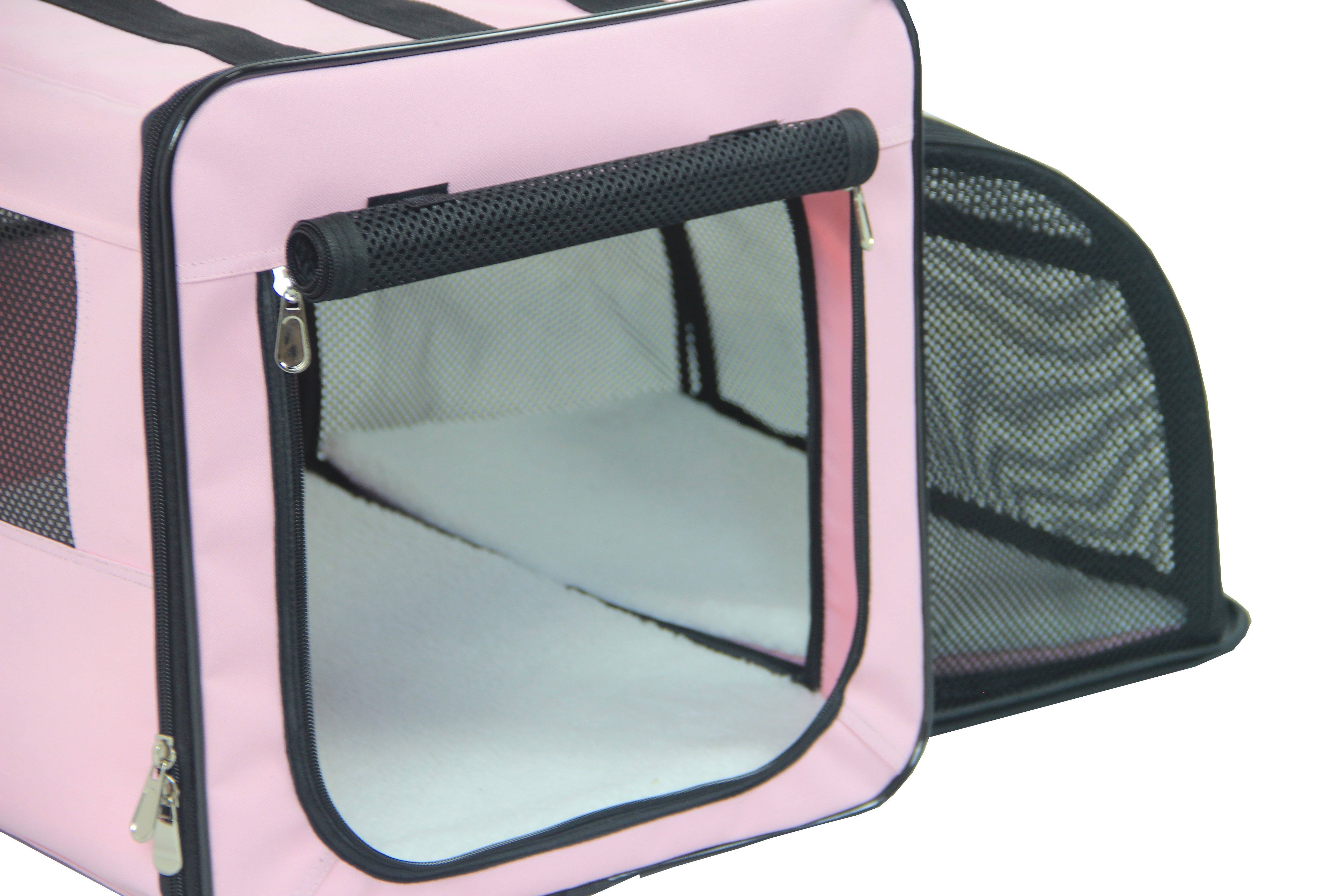 Dual Sided Expandable Foldable Pet Crate Carrier Spacious Lightweight