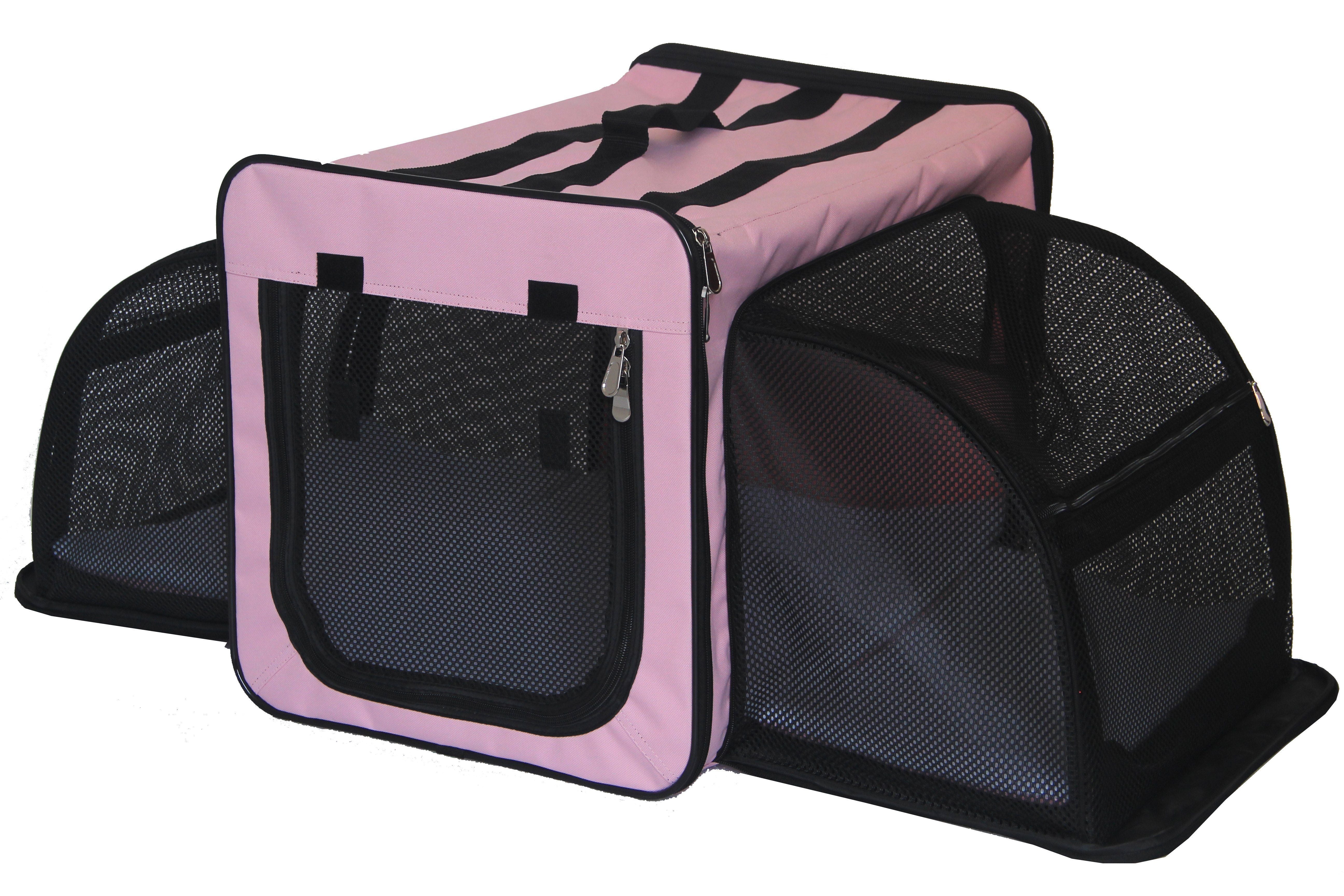 Dual Sided Expandable Foldable Pet Crate Carrier Spacious Lightweight