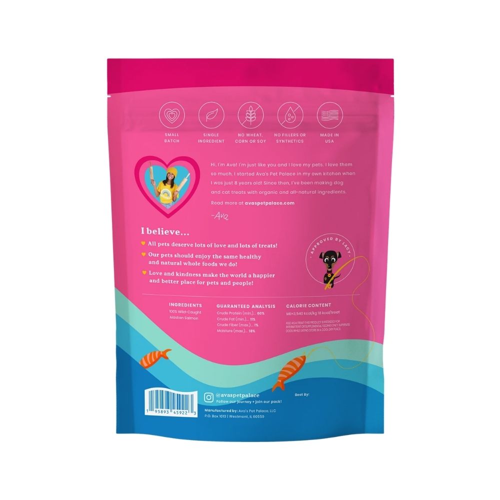 Avas Pet Palace Crunchy Jerky Dog Treats Snappin Salmon